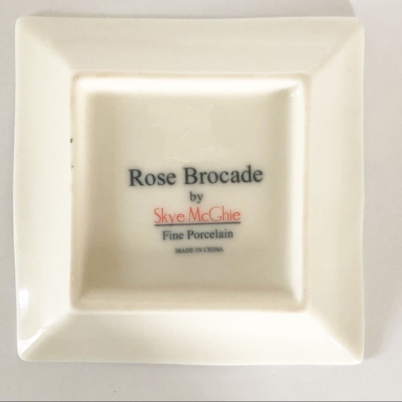 Rose Brocade by Skye McGhie porcelain square dish - Picture 4 of 5
